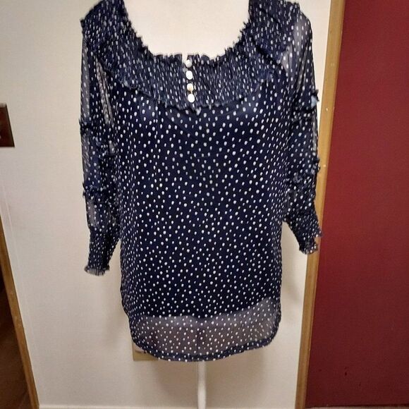 Bobeau S VGC 2 piece set Dark blue with polka dots like new - Picture 1 of 7
